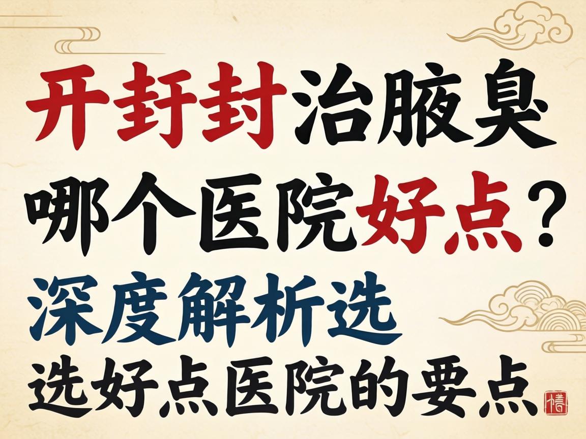 开封治腋臭哪个医院好点？深度解析选好点医院的要点