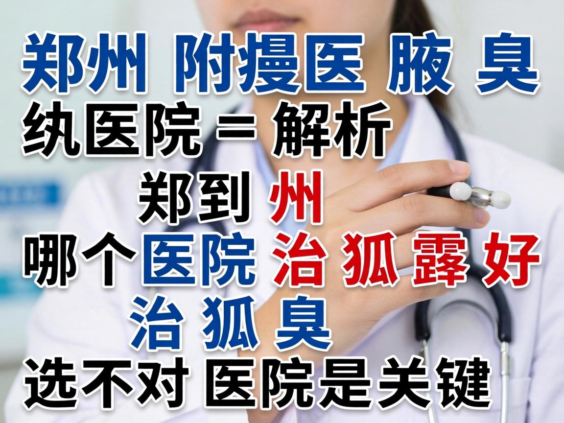 郑州附医腋臭医院解析，到郑州哪个医院治狐臭好，治狐臭选对医院是关键