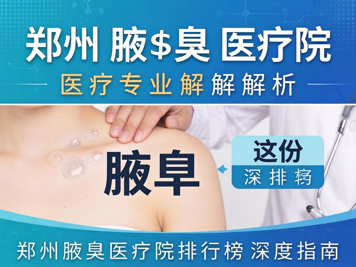 郑州腋臭医院专业解析，这份郑州腋臭医院排行榜的深度指南