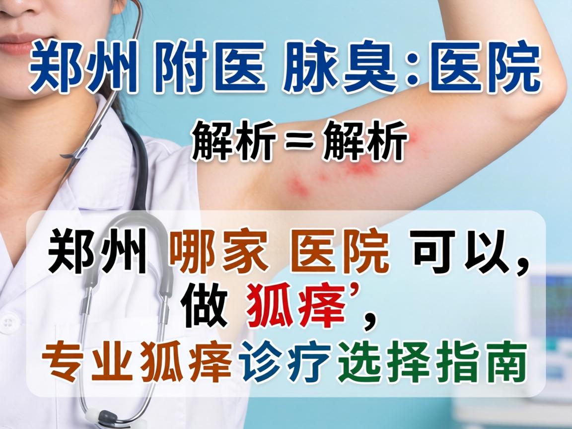 郑州附医腋臭医院解析，郑州哪家医院可以做狐臭，专业狐臭诊疗选择指南