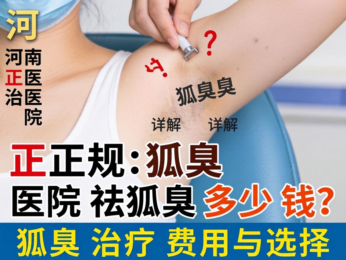 河南正规狐臭医院祛狐臭多少钱？详解狐臭治疗费用与选择