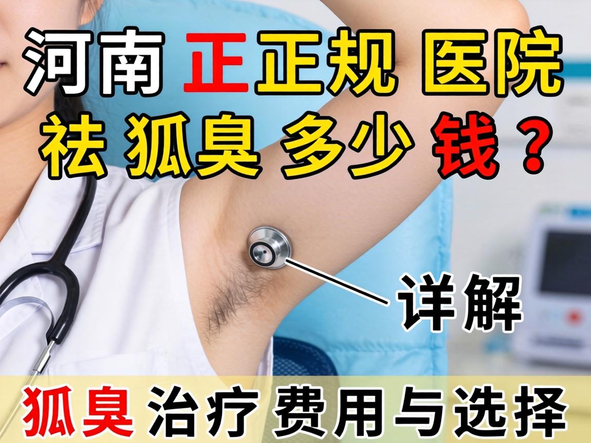 河南正规狐臭医院祛狐臭多少钱？详解狐臭治疗费用与选择