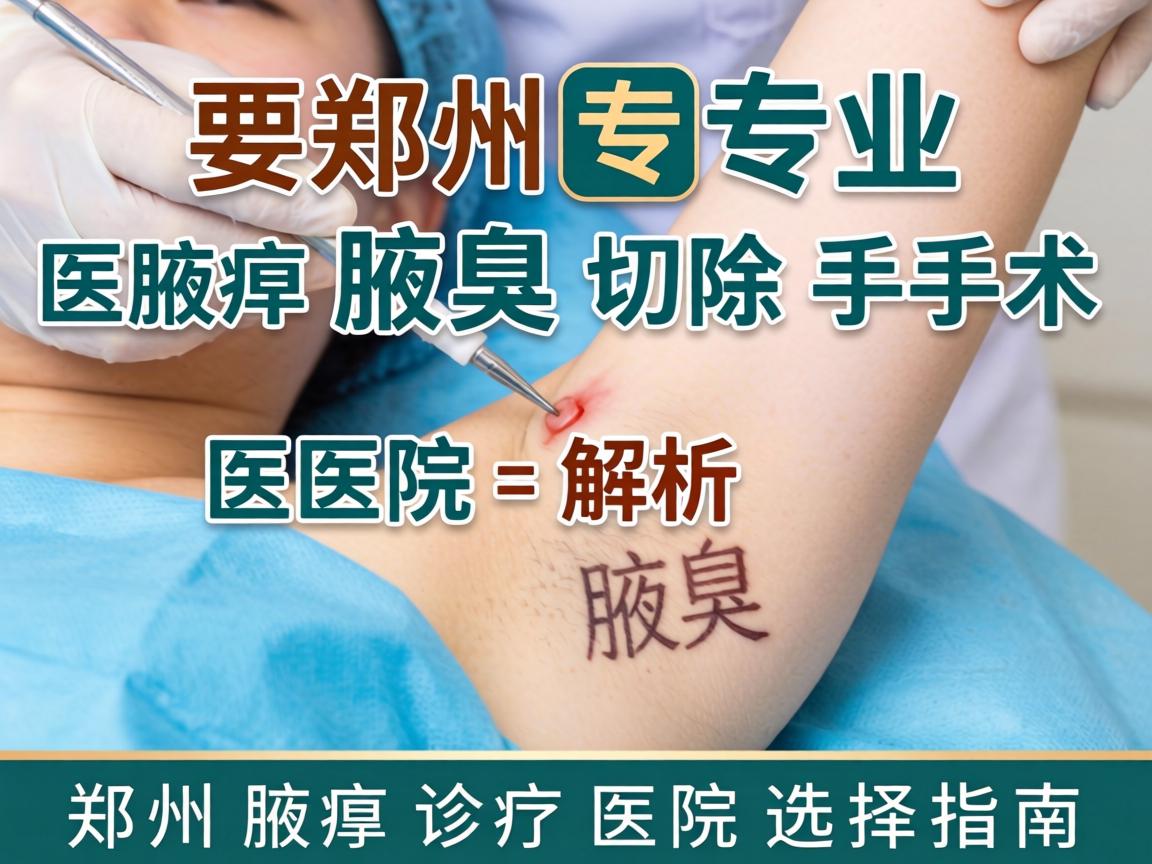 郑州专业腋臭切除手术医院解析，郑州腋臭诊疗医院选择指南