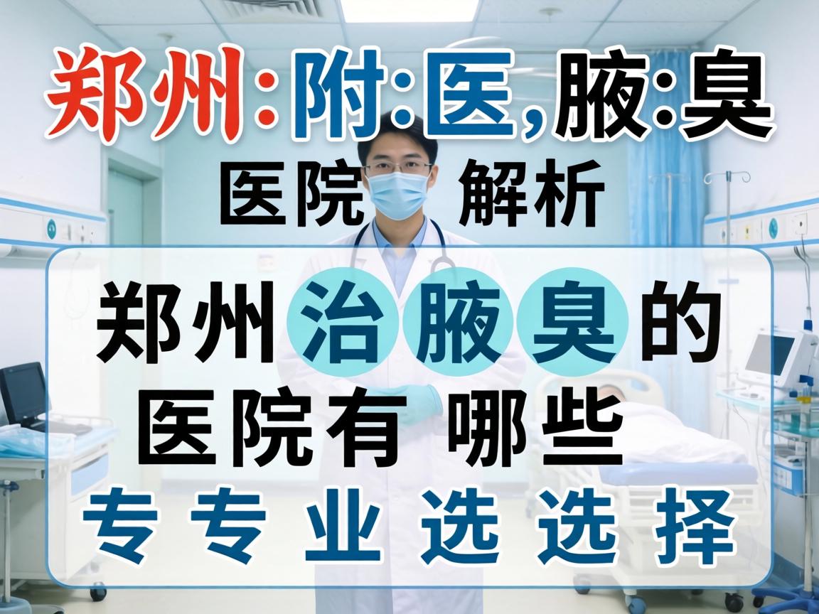 郑州附医腋臭医院解析，郑州治腋臭的医院有哪些专业选择