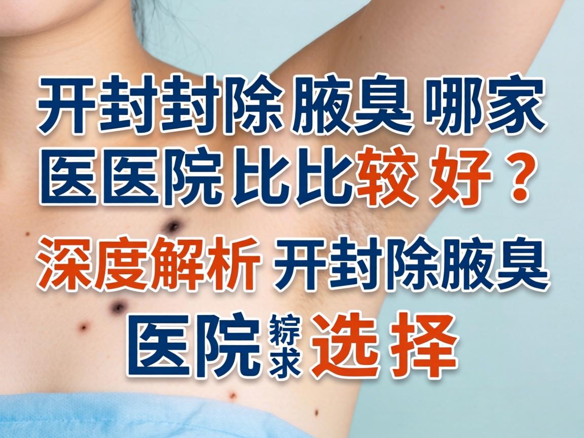 开封除腋臭哪家医院比较好？深度解析开封除腋臭医院选择