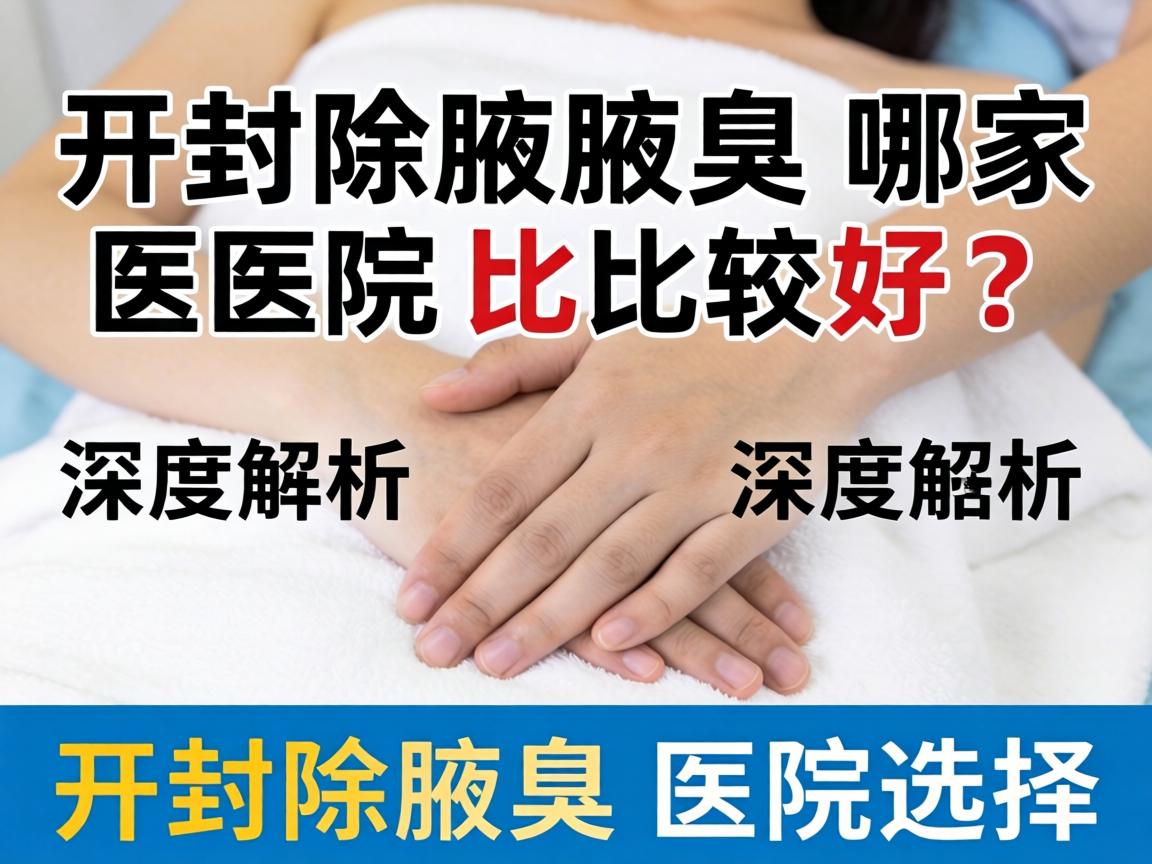 开封除腋臭哪家医院比较好？深度解析开封除腋臭医院选择