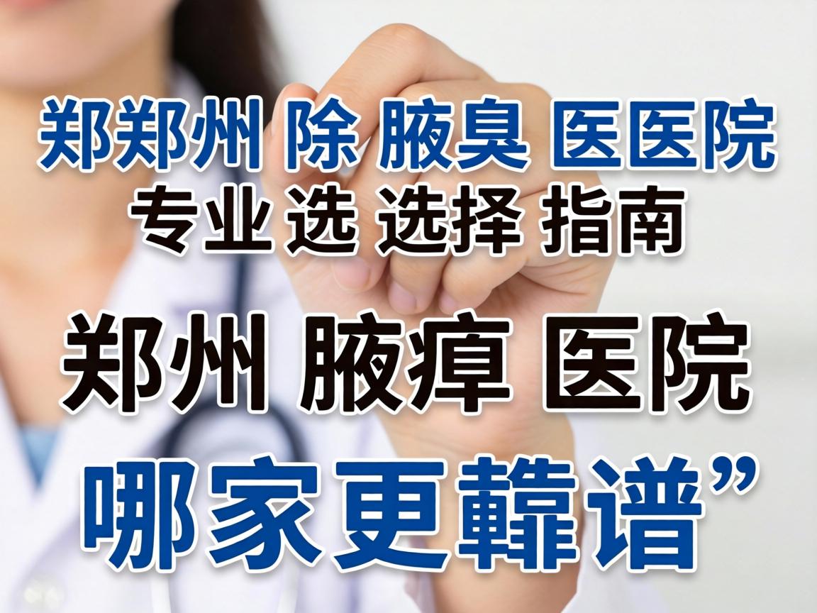 郑州除腋臭医院专业选择指南，郑州腋臭医院哪家更靠谱