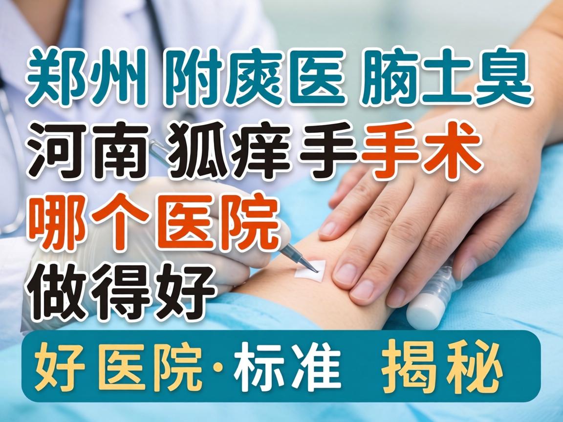 郑州附医腋臭医院解析，河南狐臭手术哪个医院做得好，好医院的标准揭秘