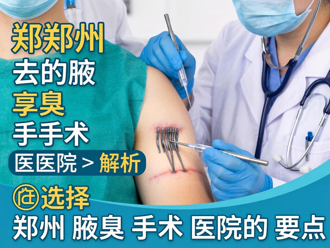 郑州去腋臭手术医院解析，选择郑州腋臭手术医院的要点