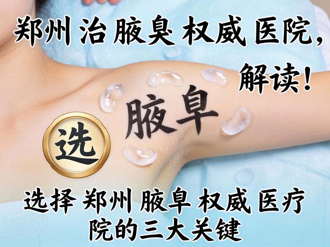 郑州治腋臭权威医院解读，选择郑州腋臭权威医院的三大关键