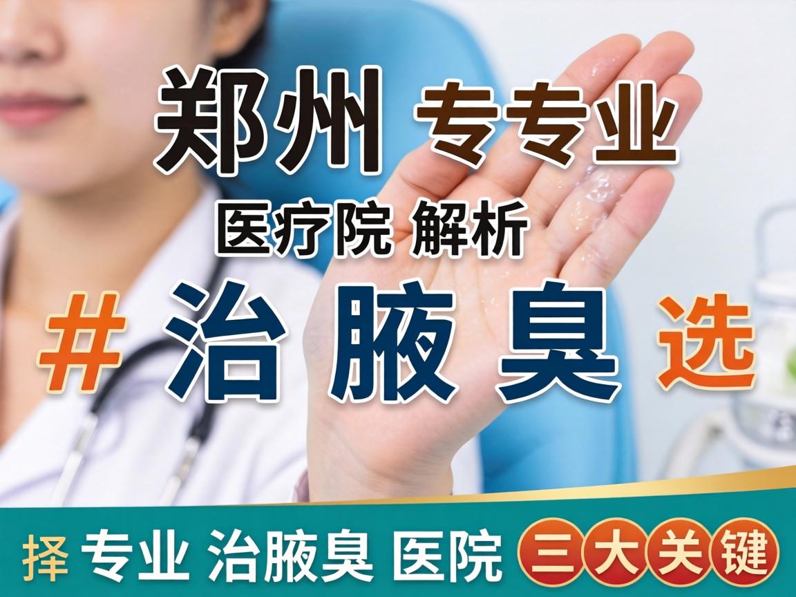 郑州专业治腋臭医院解析，选择专业治腋臭医院的三大关键