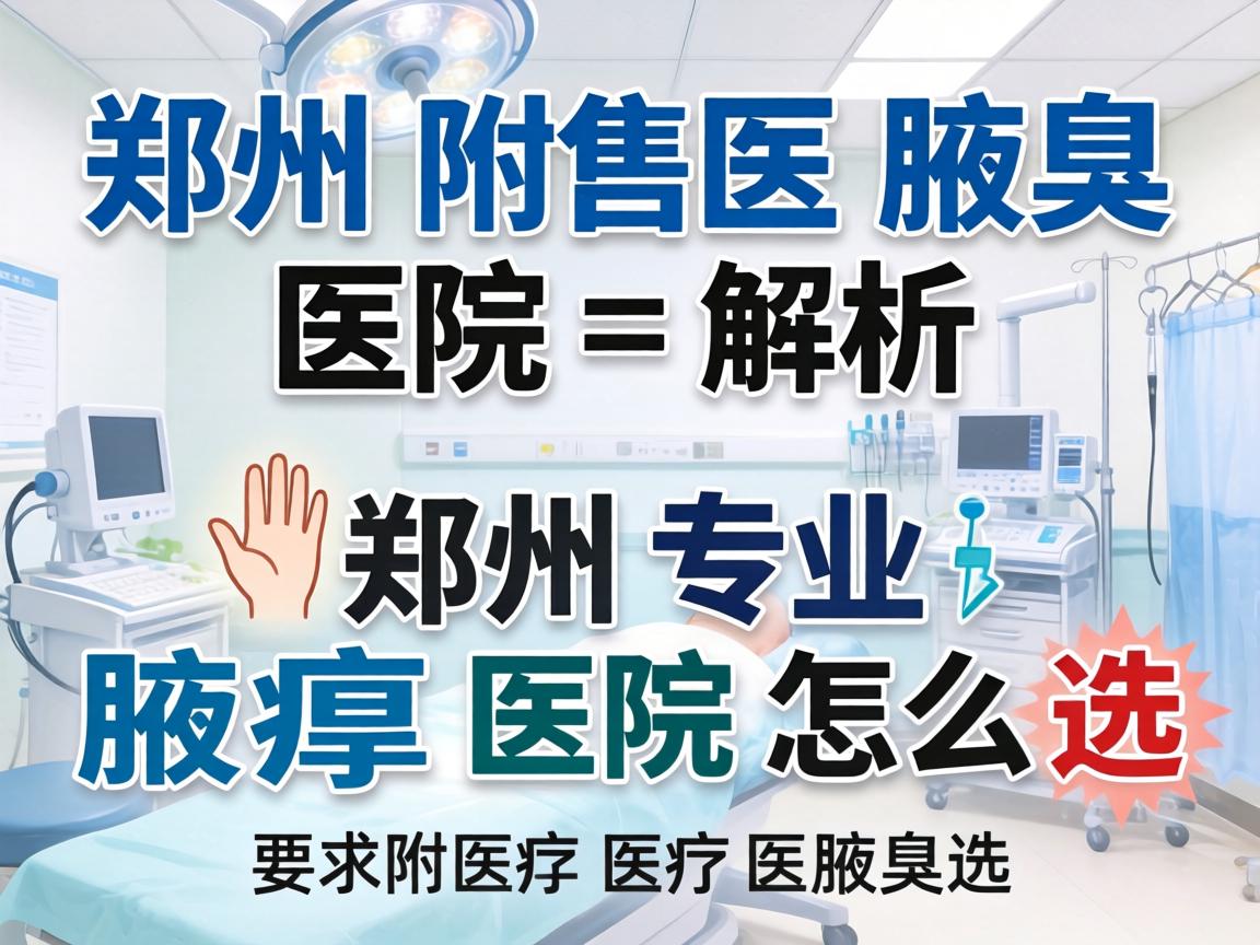 郑州附医腋臭医院解析，郑州专业腋臭医院怎么选