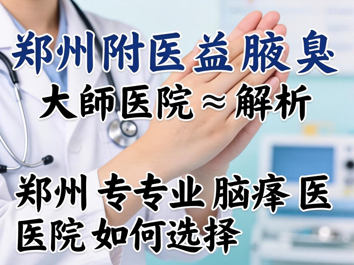 郑州附医腋臭医院解析，郑州专业腋臭医院如何选择