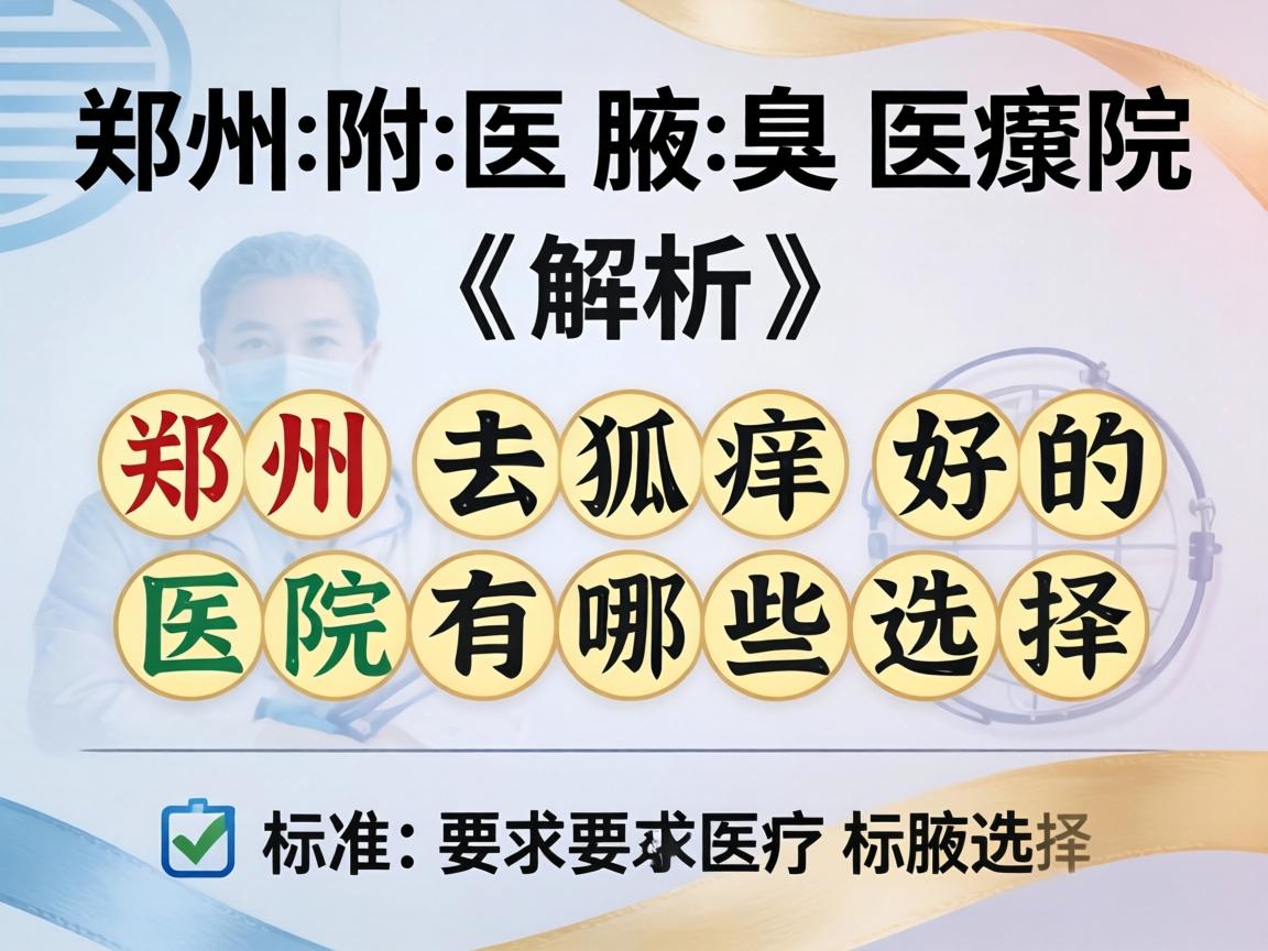 郑州附医腋臭医院解析，郑州去狐臭好的医院有哪些选择标准