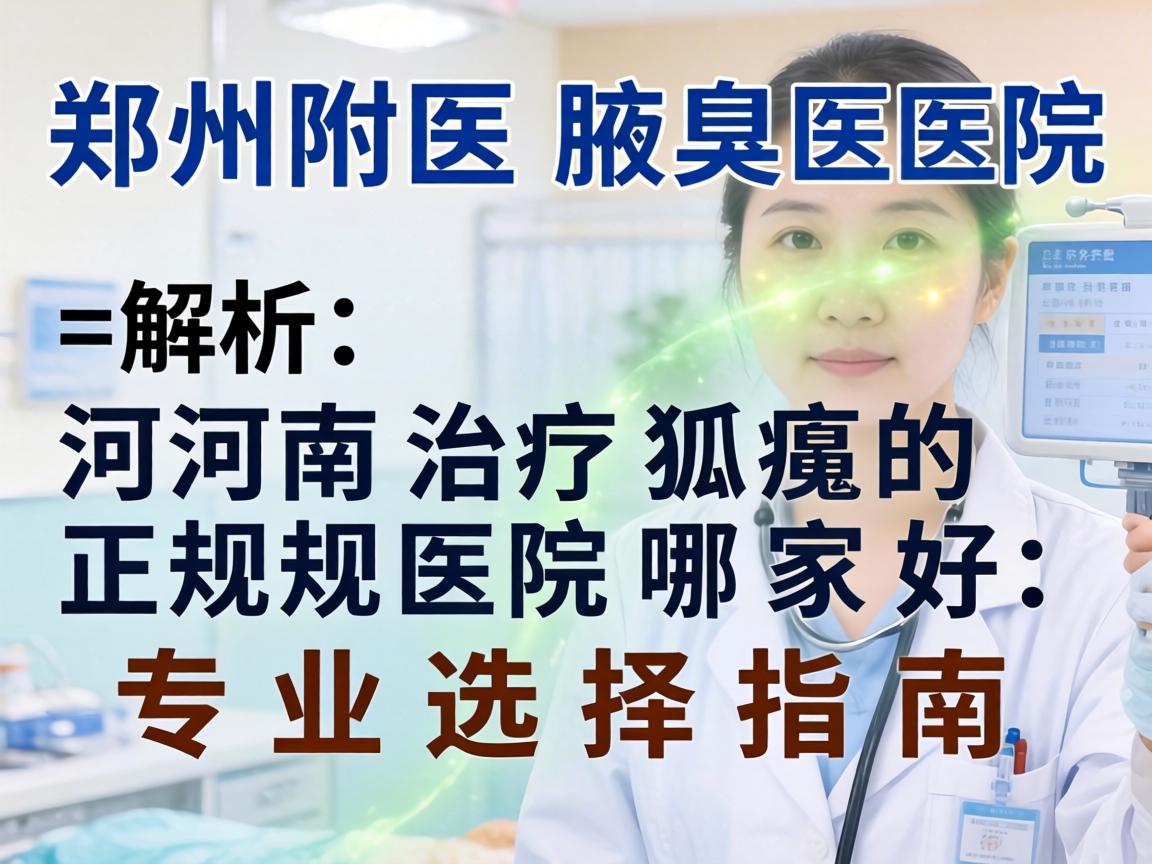郑州附医腋臭医院解析，河南治疗狐臭的正规医院哪家好，专业选择指南