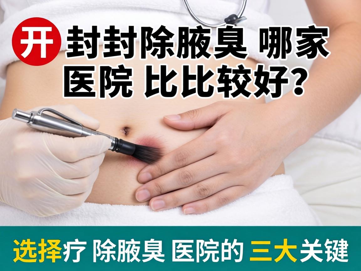 开封除腋臭哪家医院比较好？选择除腋臭医院的三大关键