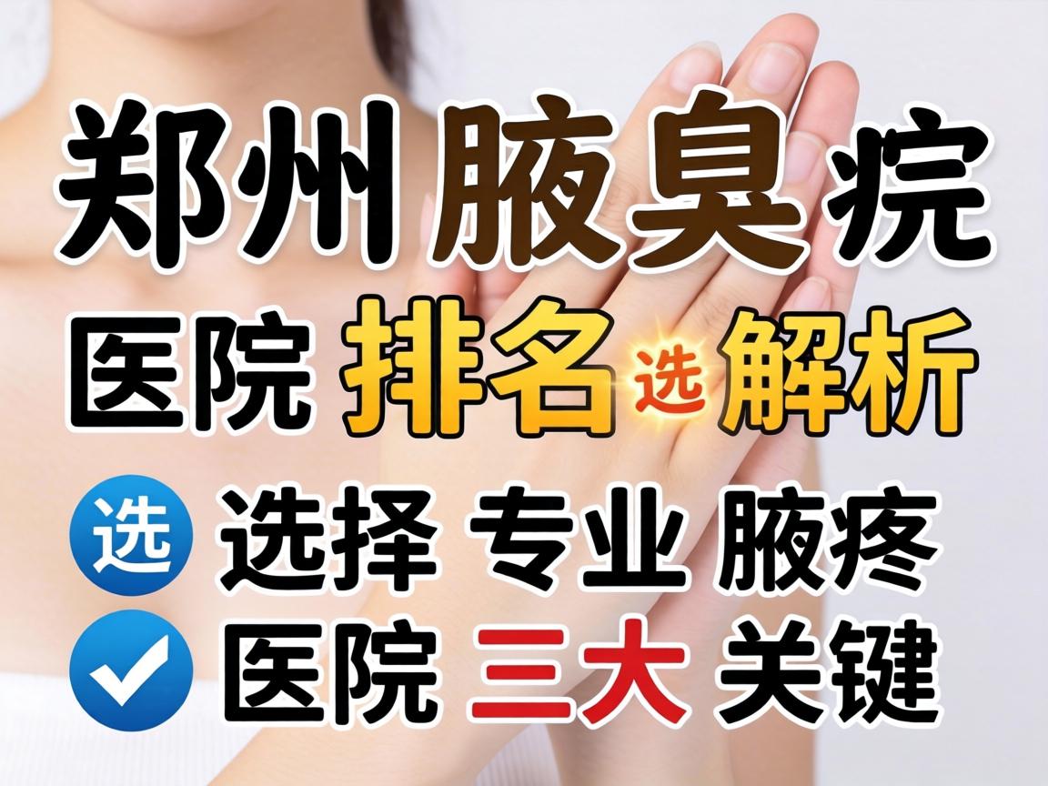 郑州腋臭医院排名解析，选择专业腋臭医院的三大关键