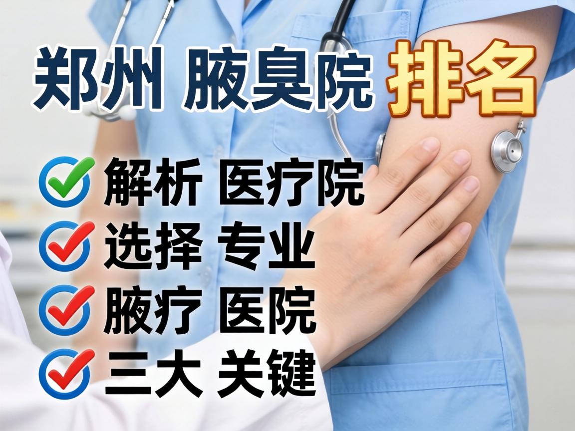郑州腋臭医院排名解析，选择专业腋臭医院的三大关键