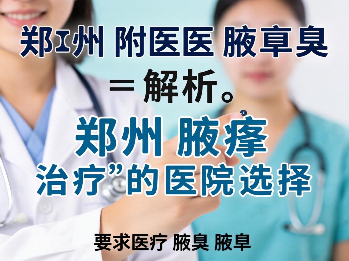 郑州附医腋臭医院解析，郑州腋臭治疗的医院选择