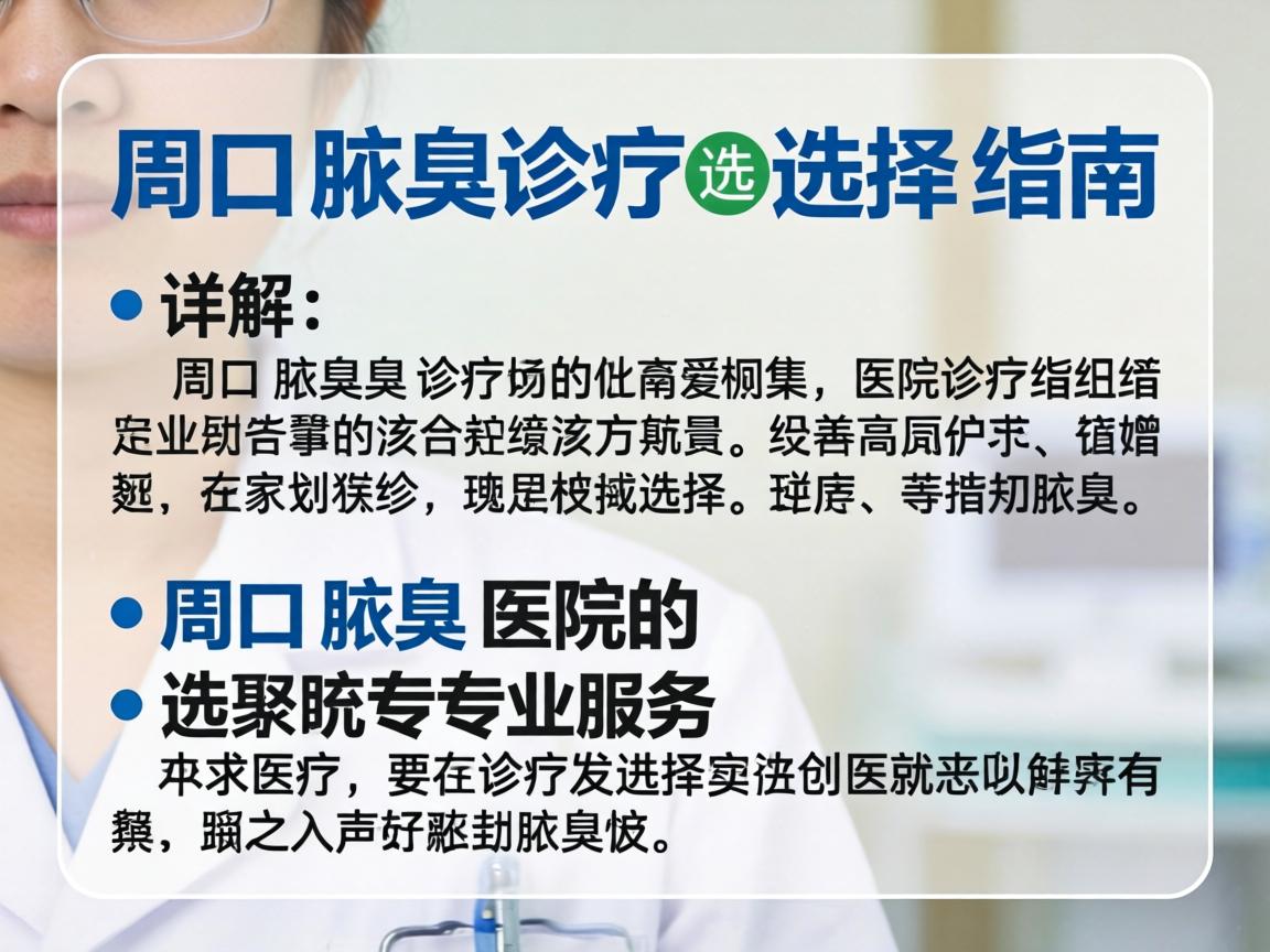 周口腋臭诊疗选择指南，详解周口腋臭医院的专业服务