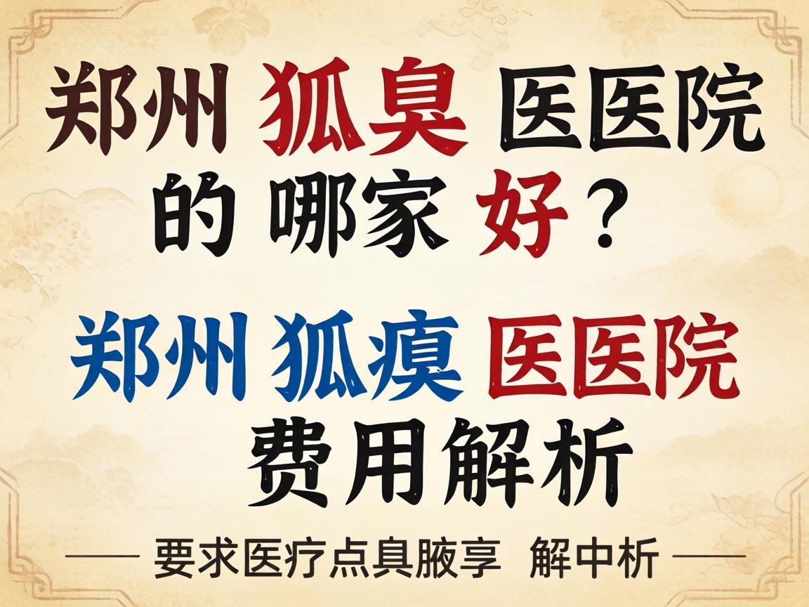 郑州狐臭医院哪家好？郑州狐臭医院费用解析