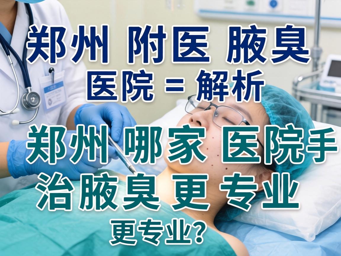 郑州附医腋臭医院解析，郑州哪家医院治腋臭手术更专业？