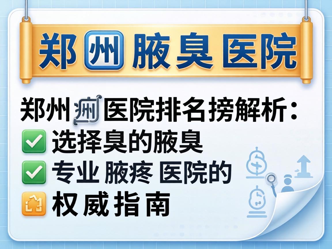 郑州腋臭医院排名榜解析，选择专业腋臭医院的权威指南