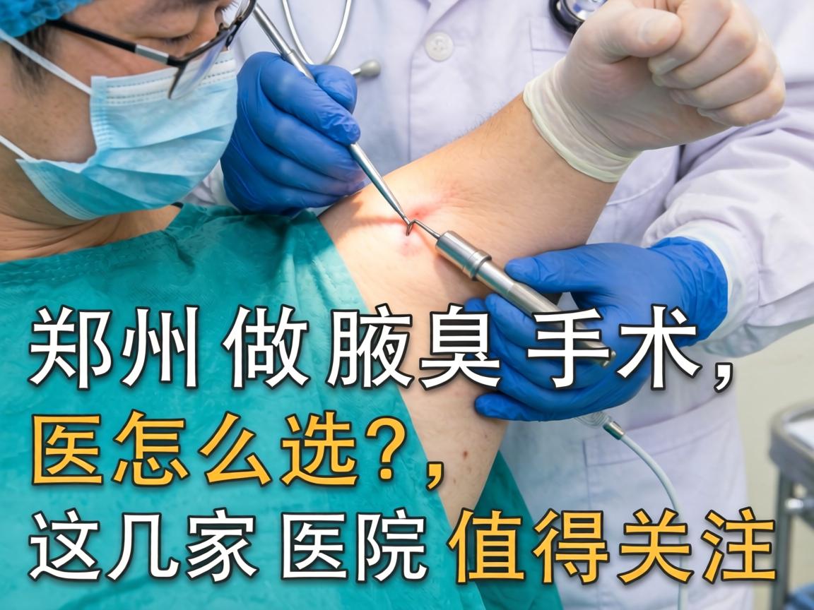 郑州腋臭手术医院怎么选？郑州做腋臭手术，这几家医院值得关注