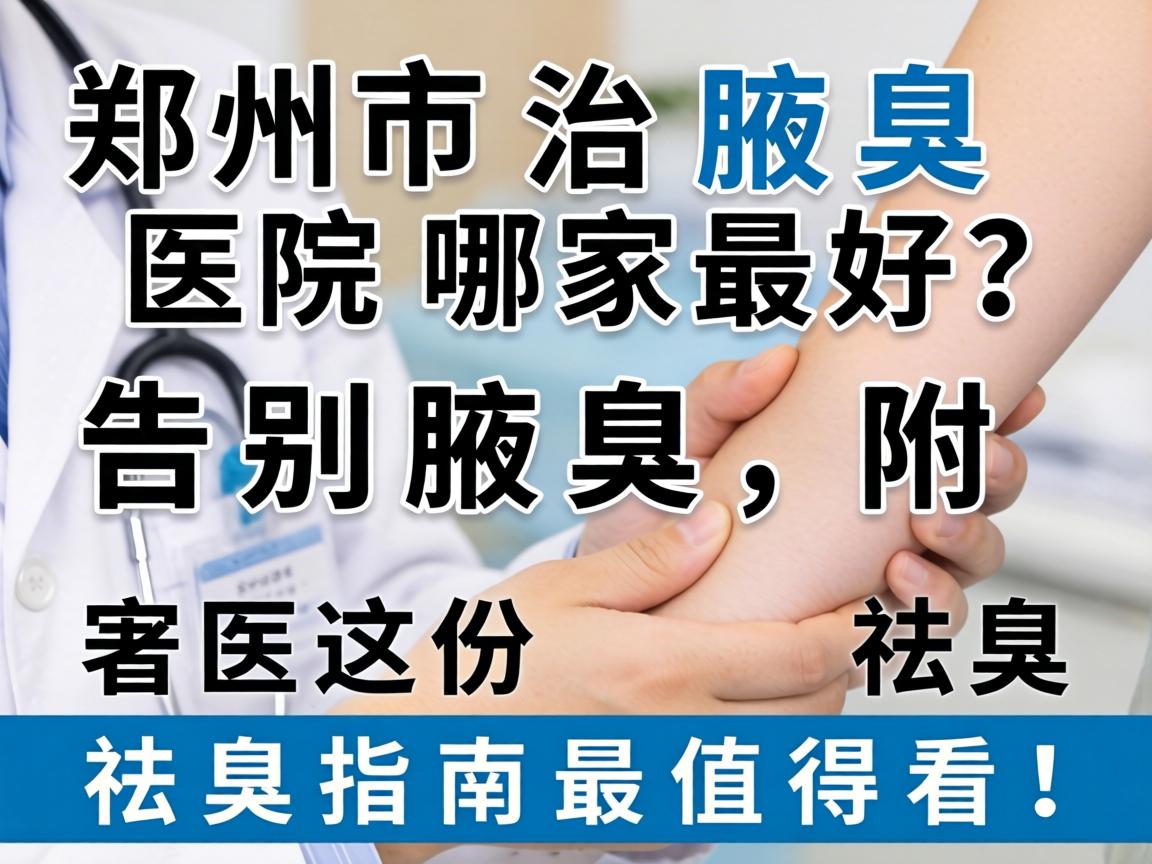 郑州治腋臭医院哪家最好？告别腋臭，附医这份祛臭指南最值得看！