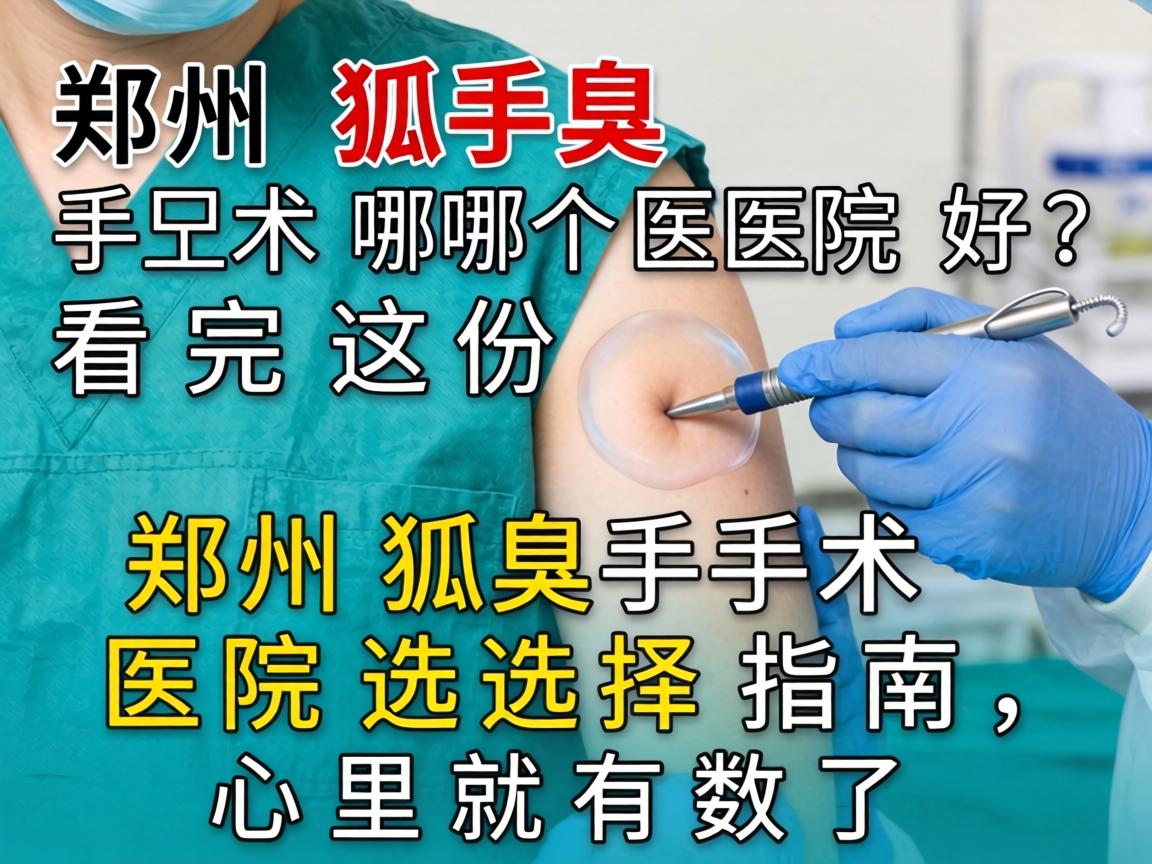 郑州狐臭手术哪个医院好？看完这份郑州狐臭手术医院选择指南，心里就有数了
