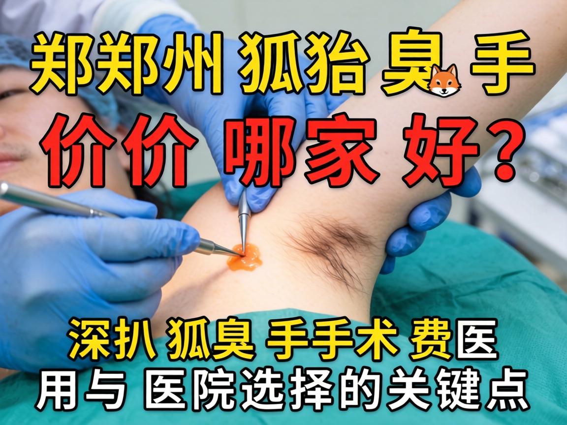 郑州狐臭手术价格哪家好？深扒狐臭手术费用与医院选择的关键点
