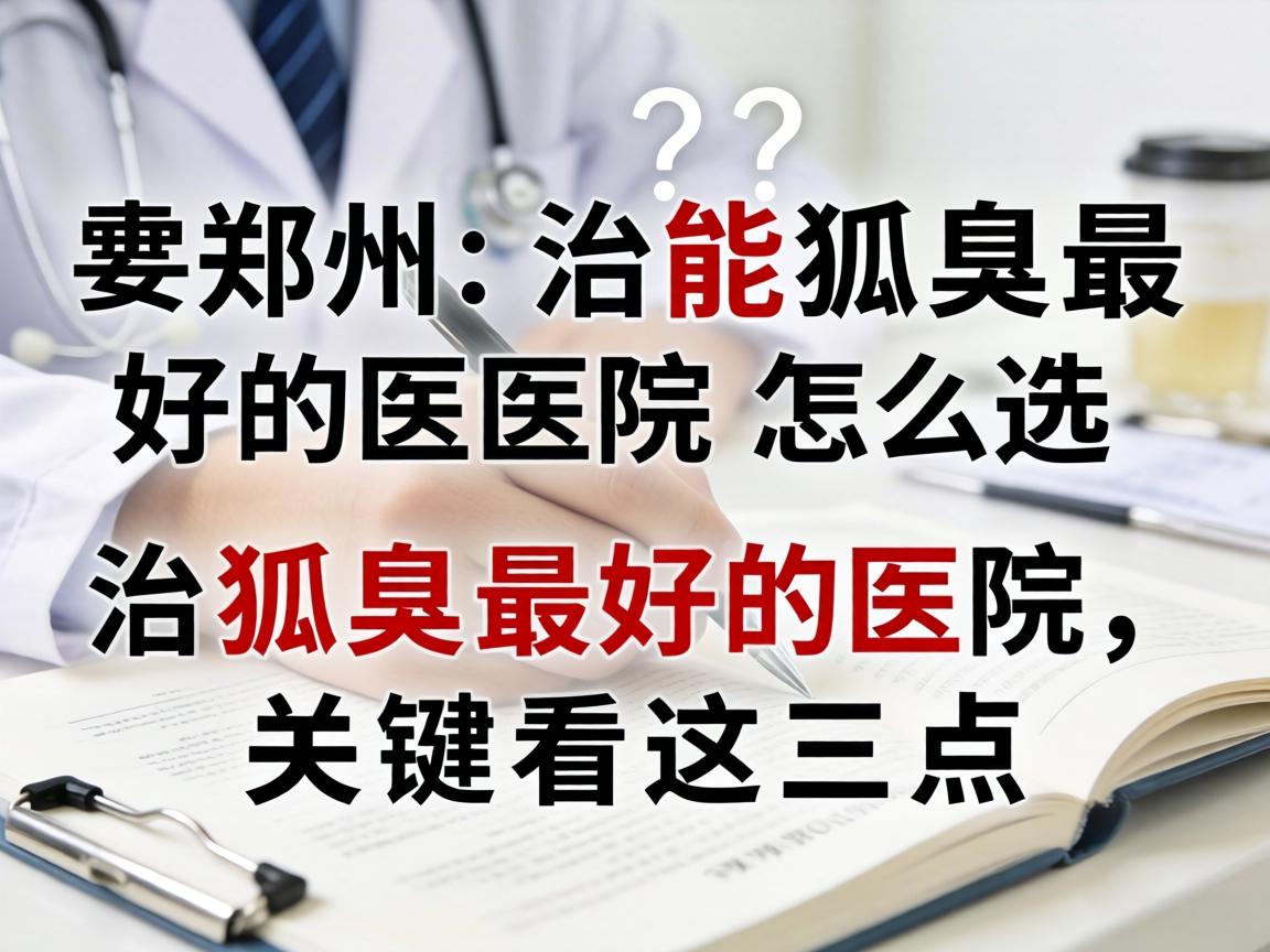 郑州治狐臭最好的医院怎么选？治狐臭最好的医院，关键看这三点
