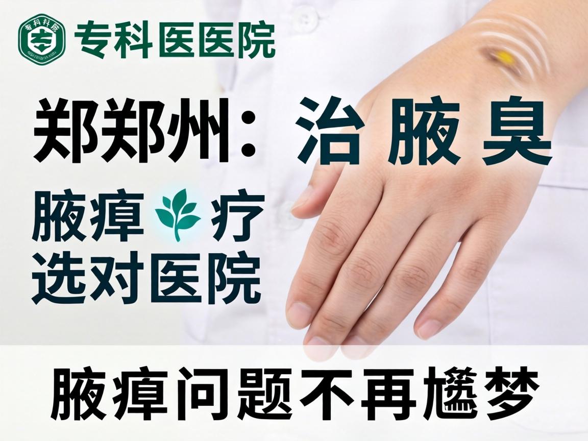 郑州治腋臭专科医院，腋臭治疗选对医院，腋臭问题不再尴尬