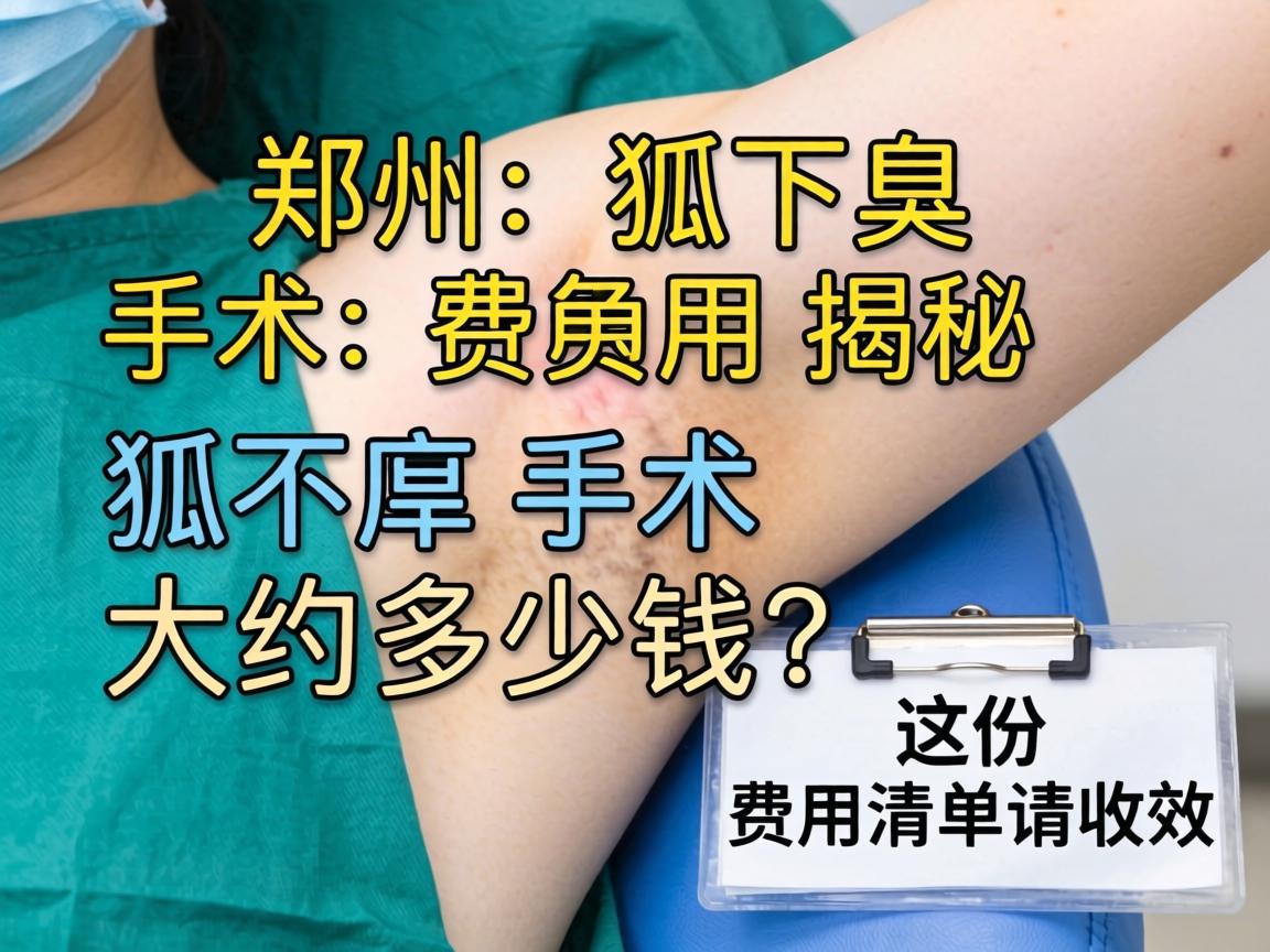 郑州狐臭手术费用揭秘，狐臭手术大约多少钱？这份费用清单请收好