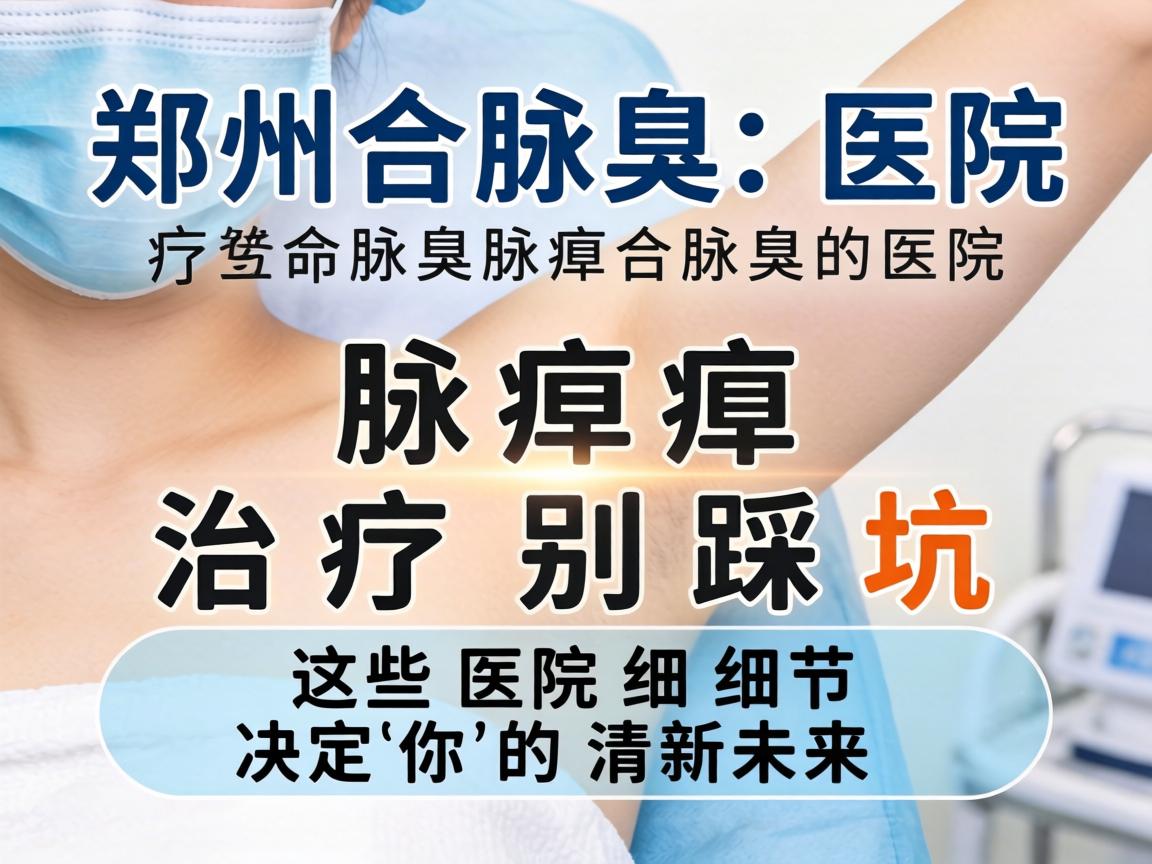 郑州腋臭医院，腋臭治疗别踩坑，这些医院细节决定你的清新未来