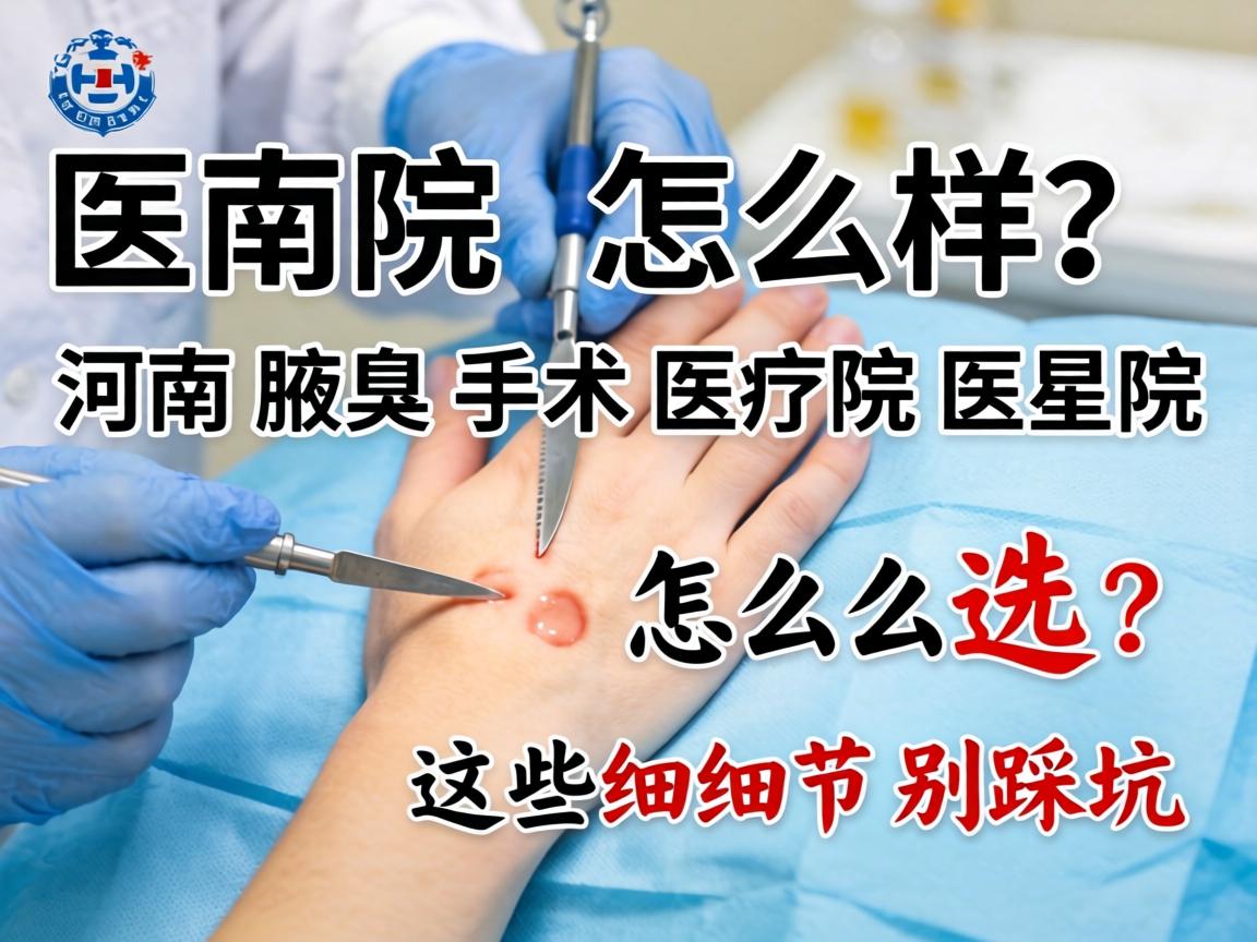 河南腋臭手术医院怎么样？河南腋臭手术医院怎么选？这些细节别踩坑