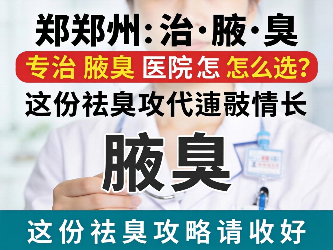 郑州治腋臭，专治腋臭医院怎么选？这份祛臭攻略请收好