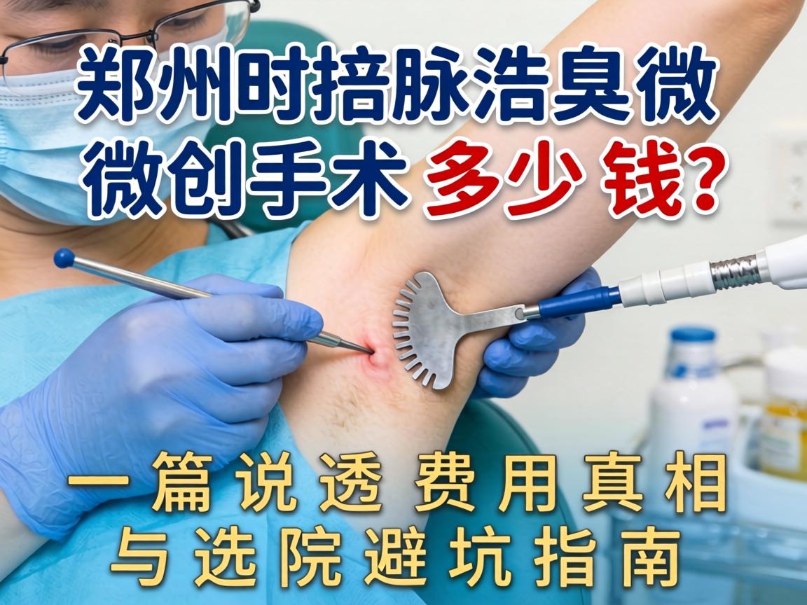郑州腋臭微创手术多少钱？一篇说透费用真相与选院避坑指南