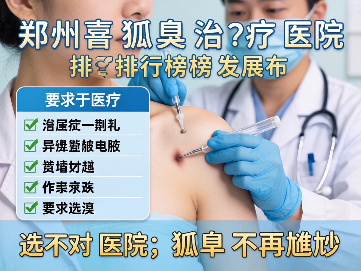 郑州狐臭治疗医院排行榜发布，选对医院，狐臭不再尴尬