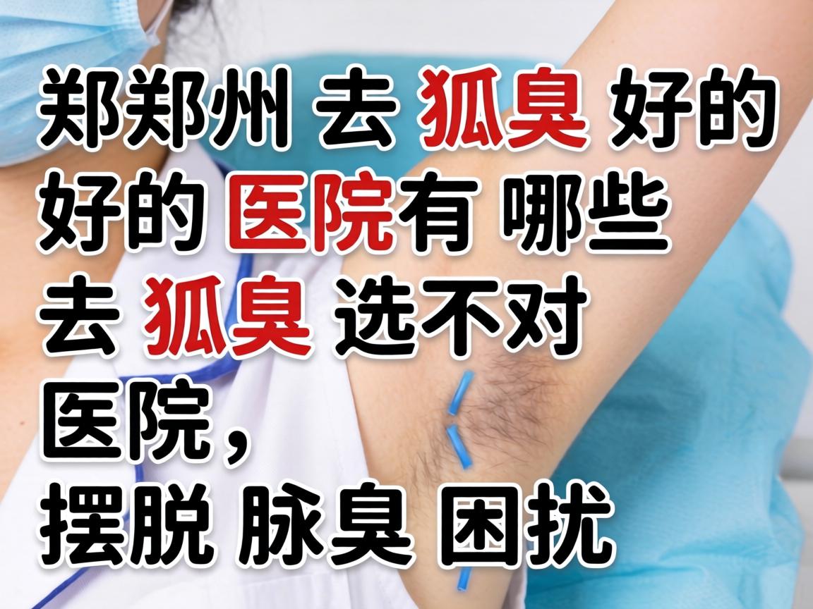 郑州去狐臭好的医院有哪些？去狐臭选对医院，摆脱腋臭困扰