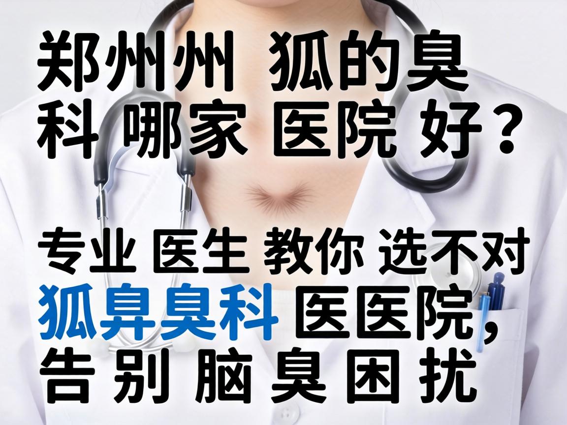 郑州狐臭科哪家医院好？专业医生教你选对狐臭科医院，告别腋臭困扰