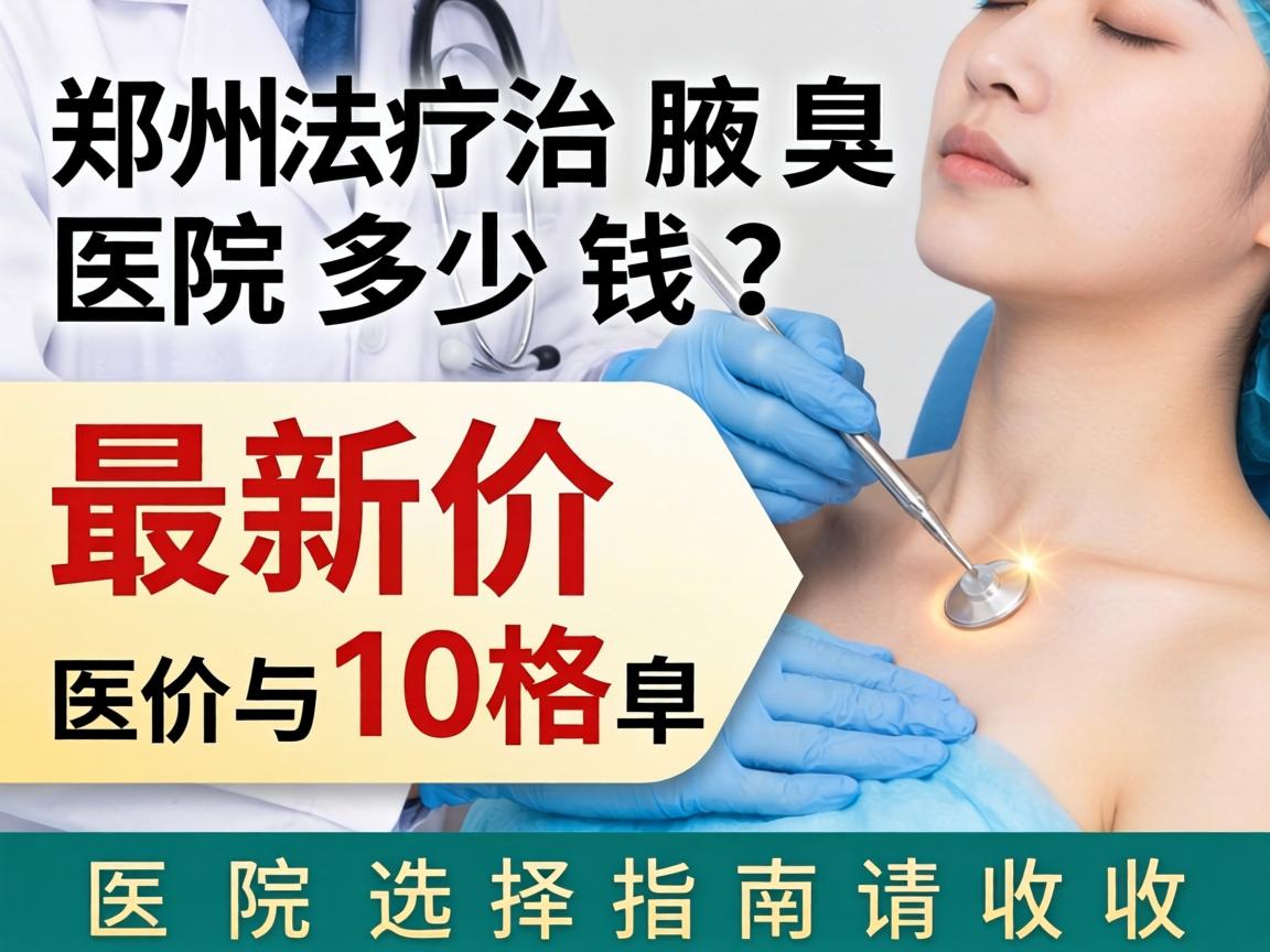 郑州治腋臭医院多少钱？这份最新价格与医院选择指南请收好