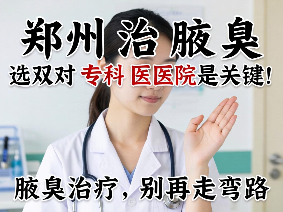 郑州治腋臭，选对专科医院是关键！腋臭治疗，别再走弯路