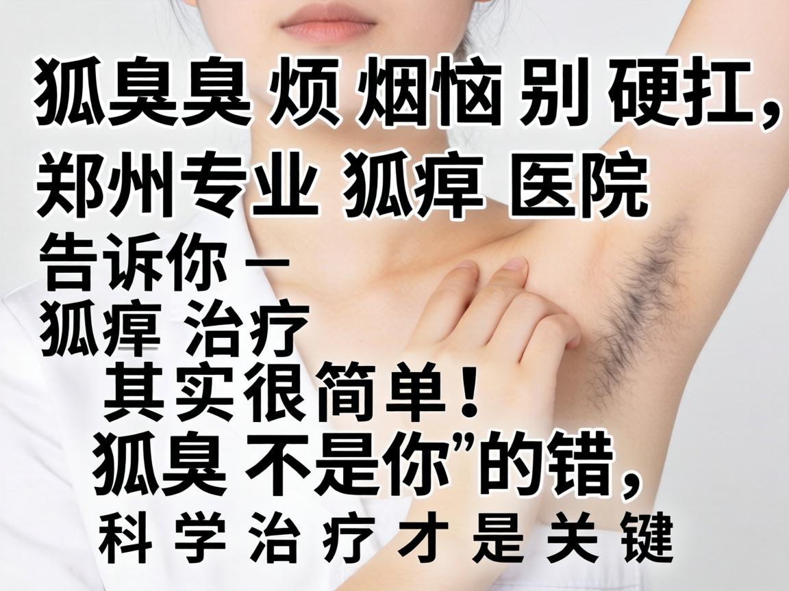 狐臭烦恼别硬扛，郑州专业狐臭医院告诉你，狐臭治疗其实很简单！狐臭不是你的错，科学治疗才是关键