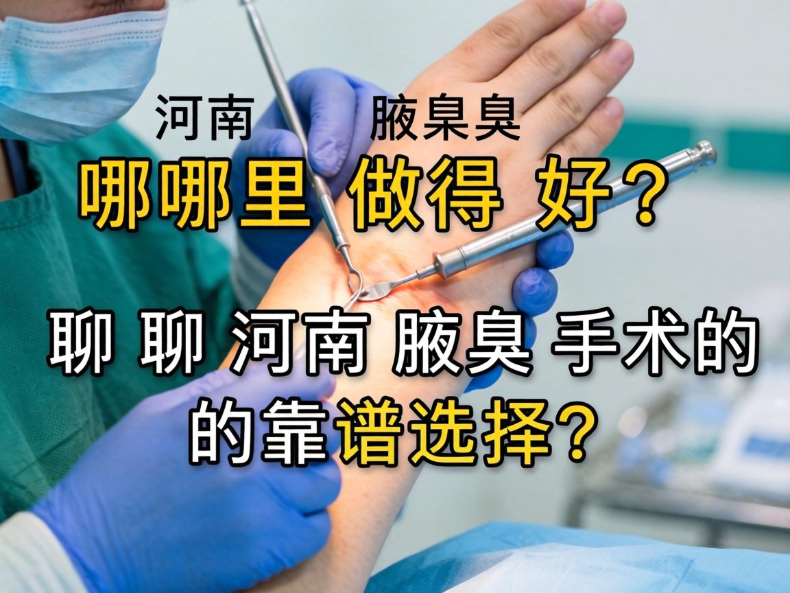 河南腋臭手术哪里做得好？聊聊河南腋臭手术的靠谱选择