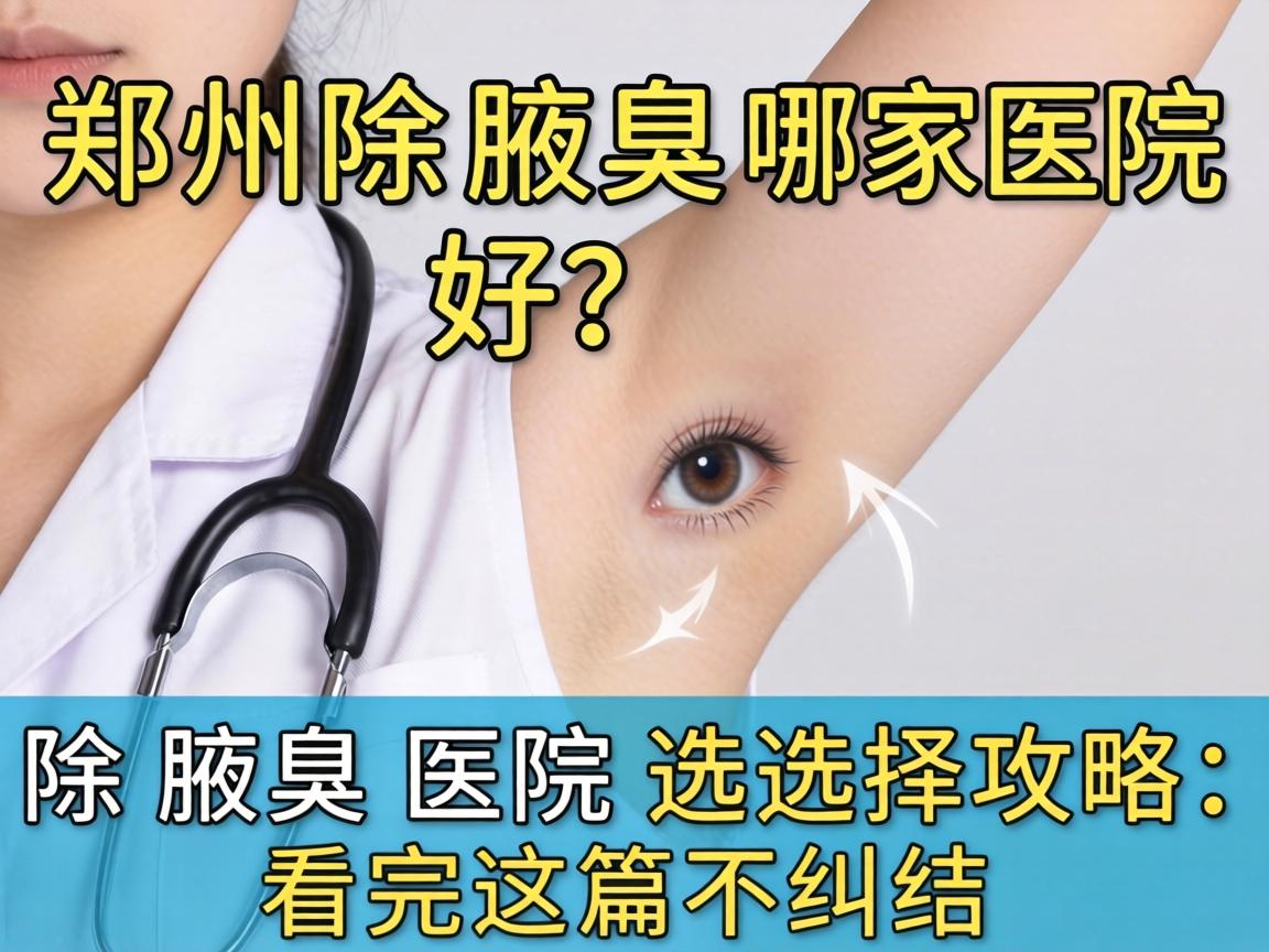 郑州除腋臭哪家医院好？除腋臭医院选择攻略，看完这篇不纠结
