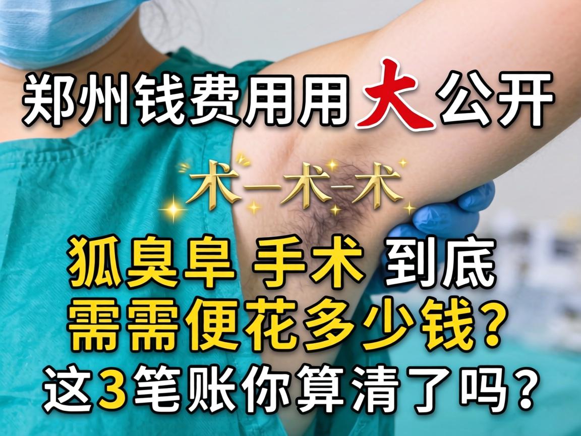 郑州狐臭手术费用大公开，狐臭手术到底需要花多少钱？这3笔账你算清了吗？