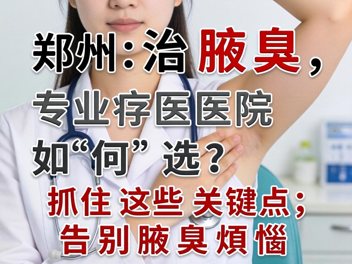 郑州治腋臭，专业医院如何选？抓住这些关键点，告别腋臭烦恼