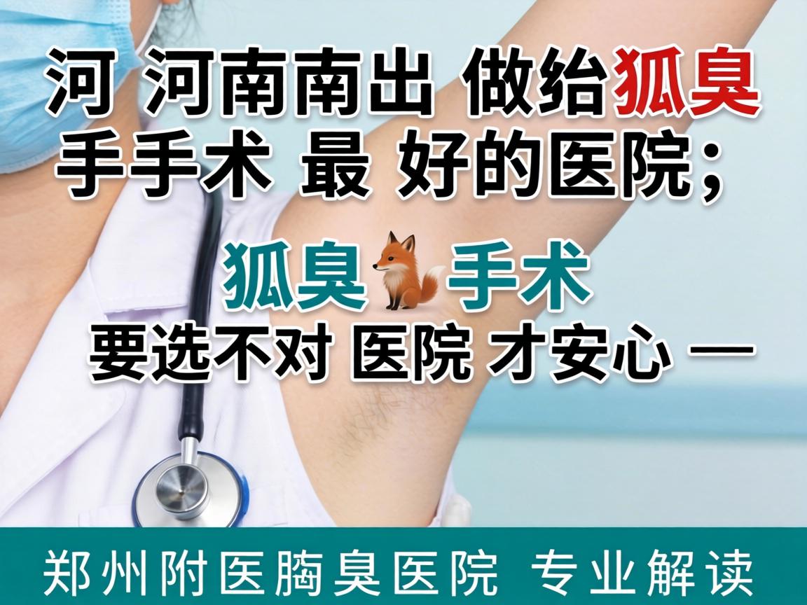 河南做狐臭手术最好的医院，狐臭手术要选对医院才安心—郑州附医腋臭医院专业解读
