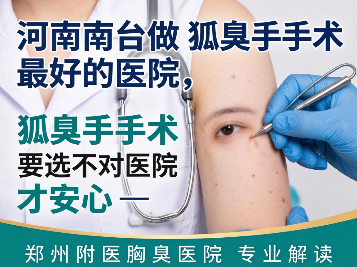 河南做狐臭手术最好的医院，狐臭手术要选对医院才安心—郑州附医腋臭医院专业解读